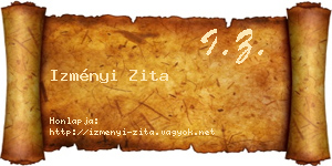Izményi Zita névjegykártya